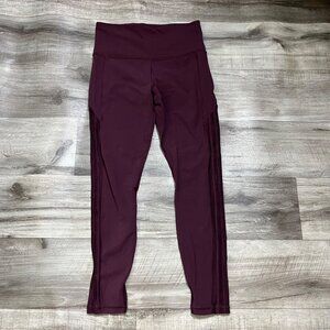 Athleta Athletic Shakti Mesh 7/8 Tight Yoga Pants Burgundy Purple Women’s Size S